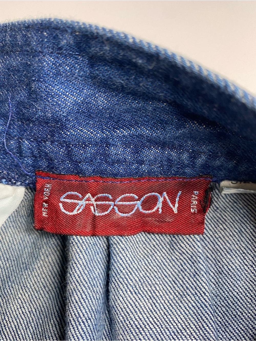 Vintage Sasson Dead-stock Denim MidiSkirt with Pockets Sz 18 (runs small) - Picture 9 of 11